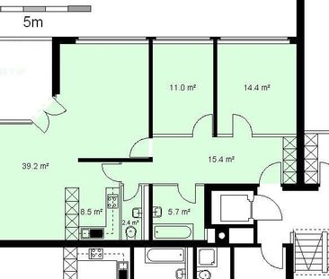 3.5 Zimmer, 97 m², 2. Stock - Foto 5