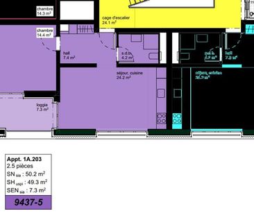 1A-203 - Très beau logement neuf de 2,5 pièces à louer courant avri... - Foto 5