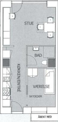 2-værelses studiebolig (Type 1) med altan - Foto 1