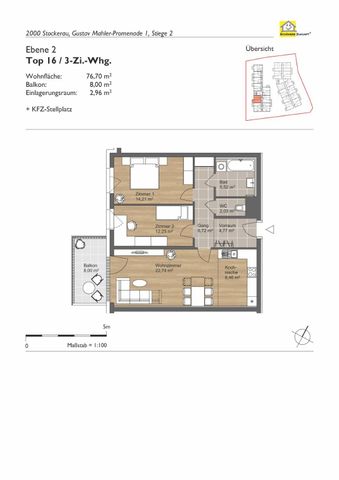 2. Obergeschoss - 3 Zimmer und 8m² großer Balkon für gemütliche Stunden im Freien - Foto 5