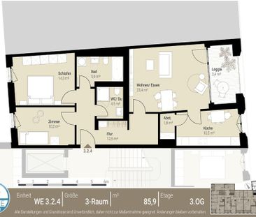 3.2.4 Kochen, lachen, leben – Deine neue 3 Raumwohnung mit separate... - Foto 1