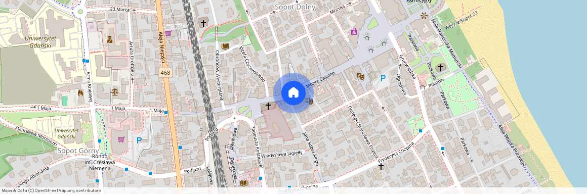 ul. Bohaterów Monte Cassino, Centrum, Dolny Sopot, Sopot, pomorskie