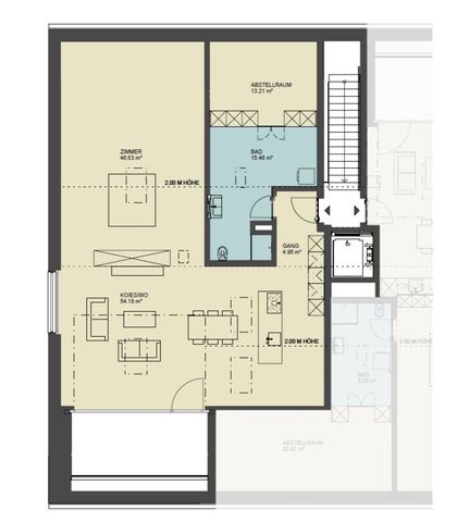 1.5 Zimmer, 134 m², 2. Stock - Photo 3