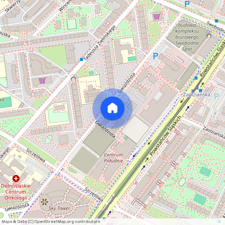 ul. Gwiaździsta, Powstańców Śląskich, Krzyki, Wrocław, dolnośląskie