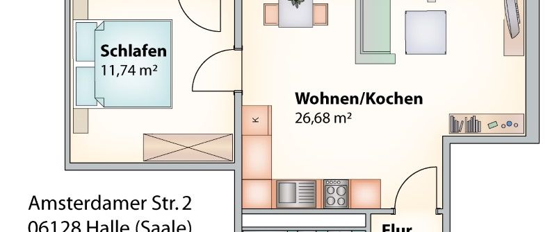 Kleine 2-Raum-Wohnung mit frischer Ausstattung. Und der Bäcker ist gleich nebenan... - Foto 1