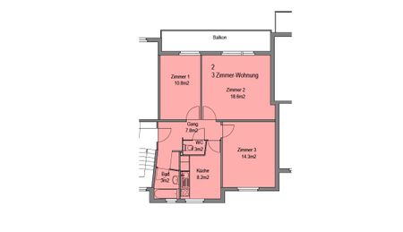 3 Zimmer, 64 m², 2. Stock - Photo 2
