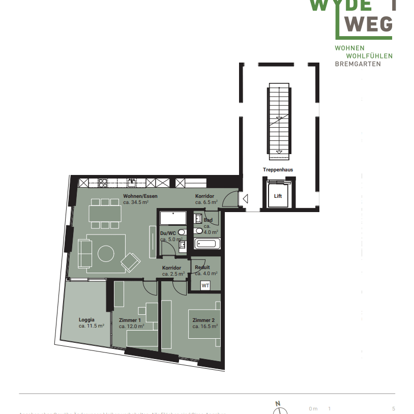 3.5 Zimmer, 86 m², 1. Stock - Photo 1