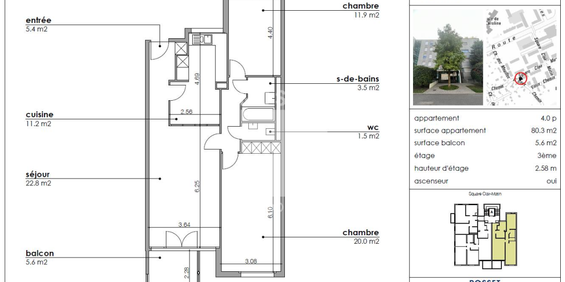 Appartement de 4 pièces au 3ème étage d'env. 80m2 - Foto 3