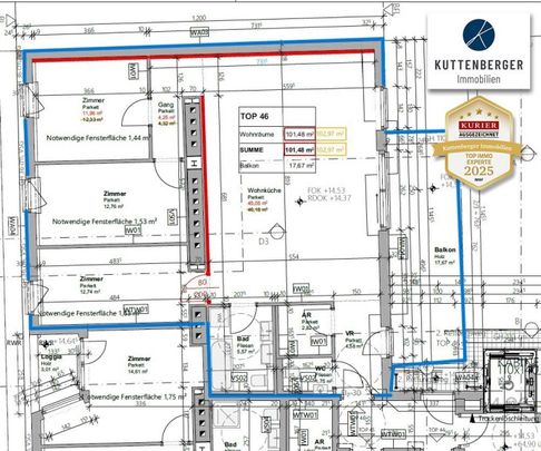 *Superprojekt: ''Über den Baumwipfeln" TOP 46 - 4 Zimmer mit ÜBERDACHTEM BALKON (17,5 m²) - Photo 1