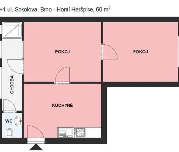 Pronájem částečně zrekonstruovaného bytu 2+1 na ulici Sokolova v Br... - Fotografie 6
