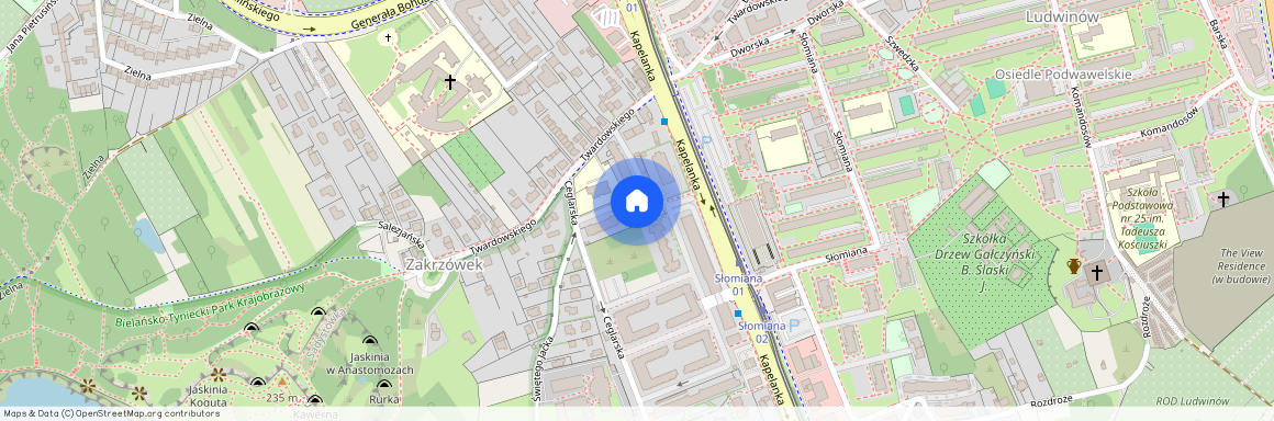 ul. Kapelanka, Zakrzówek, Dębniki, Kraków, małopolskie