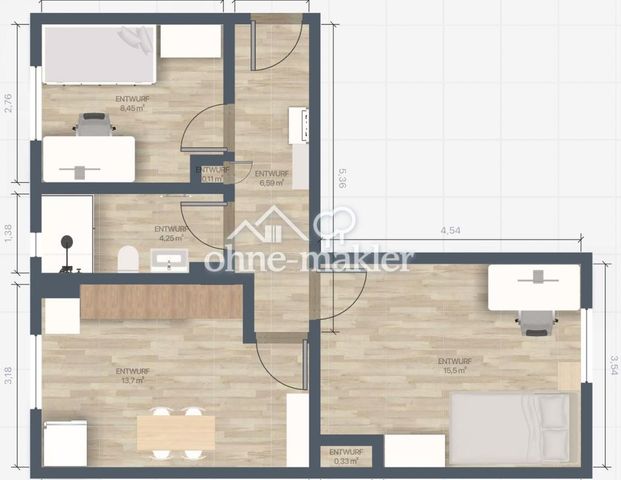 Erstbezug nach Sanierung - Möbelierte 3-Zimmer Wohnung in Pasing - Photo 1