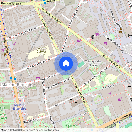 Rue Caillaux, entre Avenue d'Italie et Avenue de Choisy 75013 Paris (13e arrondissement)