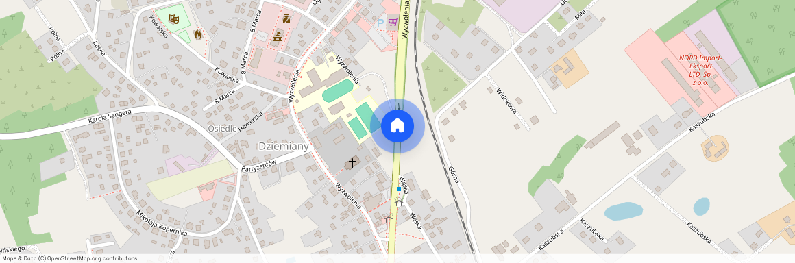 ul. Wyzwolenia, Dziemiany, Dziemiany, kościerski, pomorskie