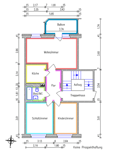 Große Wohnung / Balkon / Aufzug - Photo 5