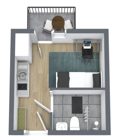 Hochwertiges Studentenapartment mit Pantryküche & Dachterrasse - Photo 2