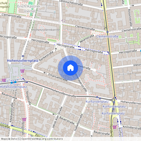 Fallmerayerstraße, 80796 München Schwabing-West ca. 2, 9 km north of Munich-center