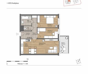 3-Zimmerwohnung mit Balkon in Stockerau - Photo 3