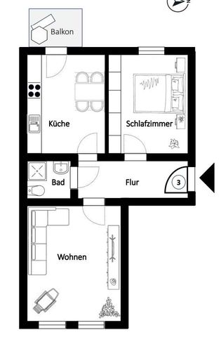 Neue EBK mögl. ! *** 1. OG - hochwertiges Laminat und West-Balkon ! - Foto 5