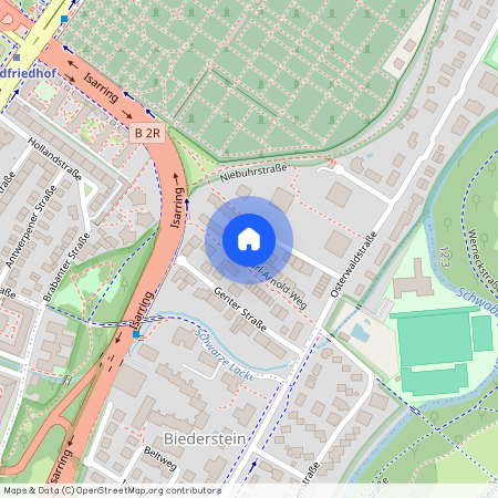 Peter-Paul-Althaus-Straße, 80805 München Schwabing ca. 3, 9 km north-east of Munich-center