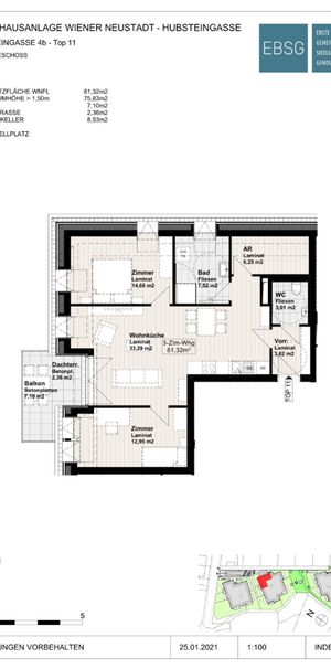 Familienwohnung mit Balkon im 2. OG - Foto 2
