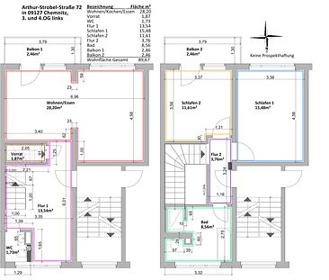 Maisonette-Wohnung mit zwei Balkonen - Photo 2