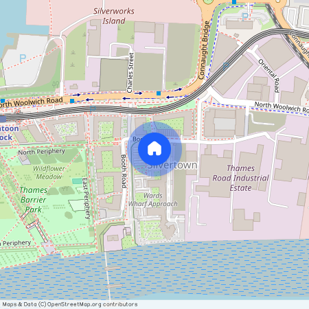 Pontoon Dock, Thames Barrier Park, City Airport, Canary Wharf E16