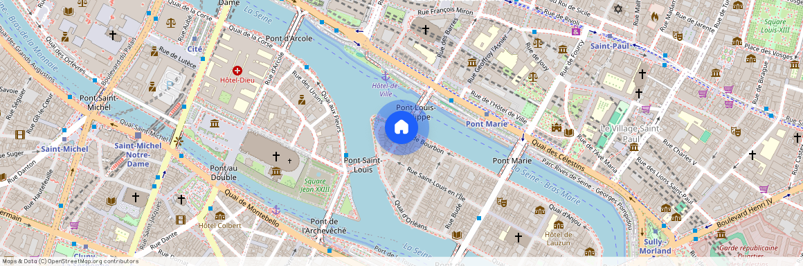 Quai de Bourbon entre Pont Louis Philippe et Pont St Louis 75004 Paris (4e arrondissement)