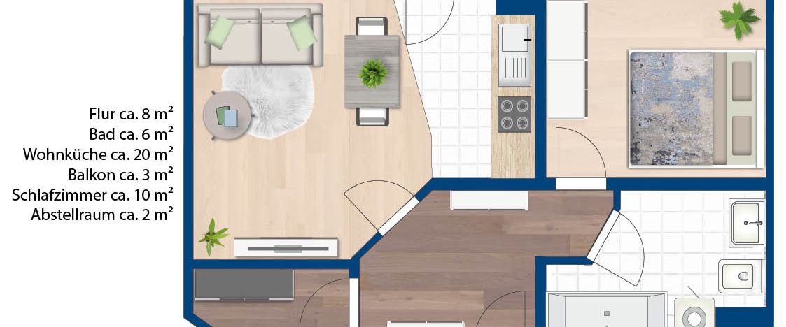 Frühstück auf dem Balkon? Hübsche 2-Raum-Wohnung im Paulusviertel. - Foto 1