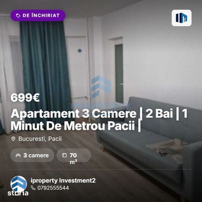 Apartament 3 Camere | 2 Bai | 1 Minut De Metrou Pacii | - Photo 1