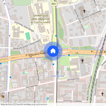 al. Aleja Armii Krajowej, Śródmieście, Częstochowa, śląskie