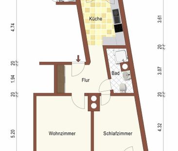 GEFRAGT: Renovierte & vollmöblierte 2-Zimmer Altbauwohnung mit Balkon - Foto 4