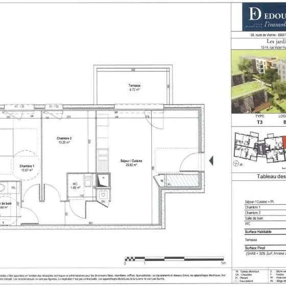 Appartement à louer 3 pièces 59.33m² - Photo 2