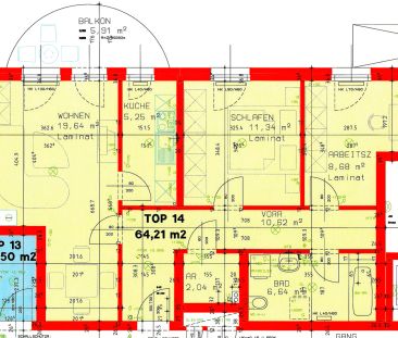 Mietwohnung (214) 64 m² mit Balkon ca. 6m² Vermietung direkt vom Ei... - Photo 6