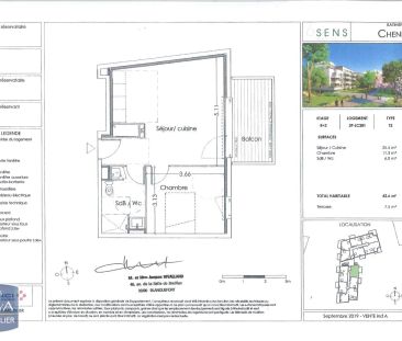 Appartement à louer 2 pièces 42.6m² - Photo 1