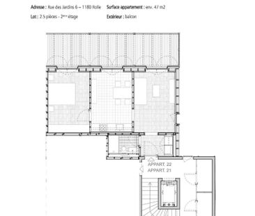 2.5 Zimmer, 46 m², 2. Stock - Foto 6