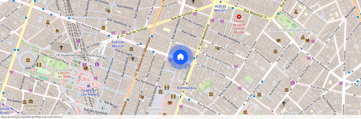 Rue Saint-Martin entre Rue du Grenier Saint-Lazard et Rue Rambuteau 75003 Paris (3e arrondissement)