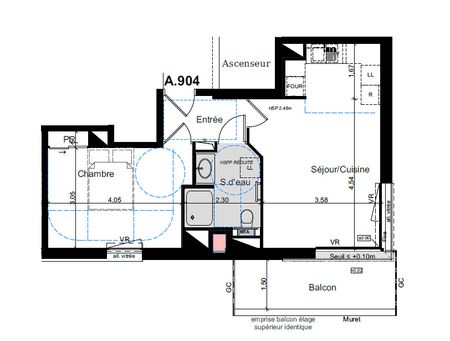 Appartement T2 à louer - 43 m² - Photo 3