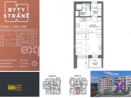 Pronájem bytu 1+kk 34 m2 - Фото 3