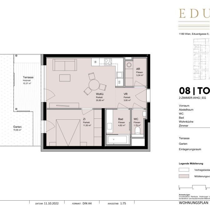 EDUART-Die Kunst des Wohnens: Hochwertiger 2-Zimmer NEUBAU-ZWEITBEZUG mit 40m² Garten und 10m² Terrasse! (8/7) - Photo 1
