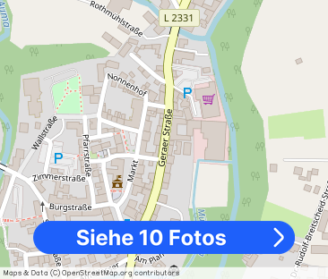 Idyllisch wohnen im Zentrum von Weida. 2 Raum 2. OG-Wohnung mit Bal... - Foto 1