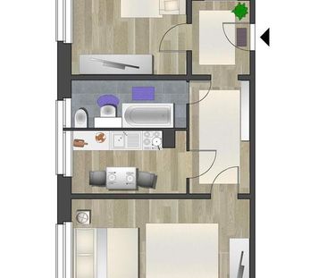 2-Raum-Wohnung im Zentrum - Foto 1