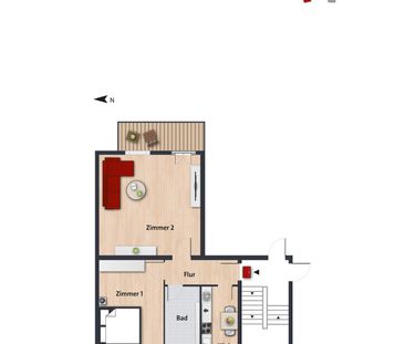 2-Zimmer-Wohnung mit Dusche // 2.OG links - Foto 5