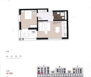 1A-203 - Très beau logement neuf de 2,5 pièces à louer courant avri... - Foto 2