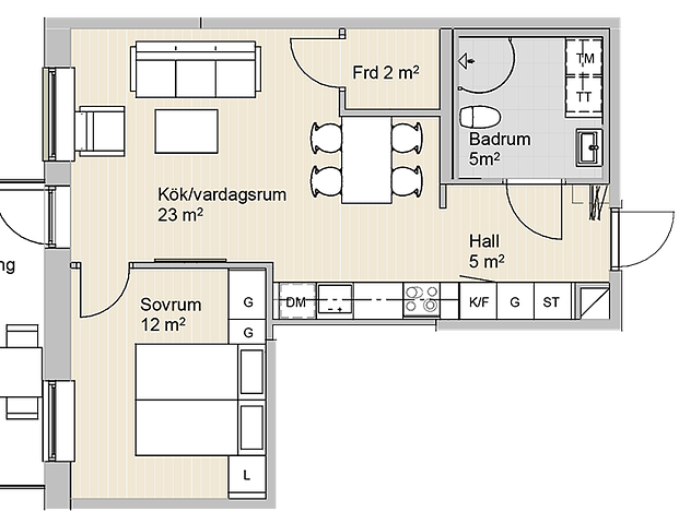 LÄGENHET B 1201 (INFLYTTNING FR. 1/8) - Foto 1