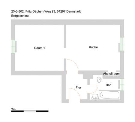 Großzügige 1-Zimmer.Wohnung in Eberstadt ab Sofort zu vermieten! - Photo 3