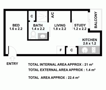 Fully Furnished 1-Bedroom Apartment with Study and Balcony - Photo 1