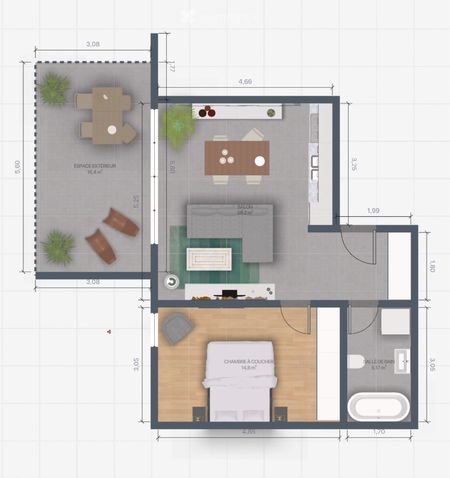 2.5 Zimmer, 60 m² - Photo 5