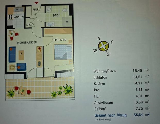 Traumhaft-schönes barrierefreies 2-Zimmerappartement in einer Seniorenresidenz in Herford mit Fahrstuhl und großem Balkon - Foto 1