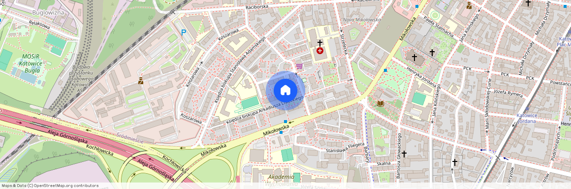 ul. ks. bp. Arkadiusza Lisieckiego, Śródmieście, Katowice, śląskie